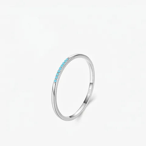 Minimalistischer Ring Aus 925 Sterling Silber Mit Türkis Geometrisches Rundes Fingerband Eleganter Süßer Schmuck Für Damen