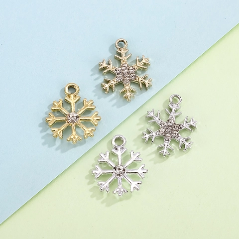 Alloy Rhinestone Charms Snowflake Sun Moon Star Four Leaf Clover Pendants For DIY Jewelry Making Necklace Bracelet Earrings