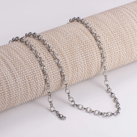 Collana A Catena Rolo In Acciaio Inossidabile 304 Lucido Gioielli Di Moda Minimalisti Per Uomo Donna