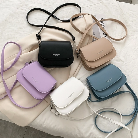 Women Saddle Crossbody Bag PU Leather Small Shoulder Handbag Trendy Letter Print Fashion Commute Casual Girl Purse