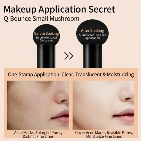 Μανιτάρι Κεφαλή Air Cushion BB Cream Ενυδατικό Foundation Με Σφουγγάρι Μεγάλης Διάρκειας Αναπνεύσιμο Βάση Μακιγιάζ Προσώπου