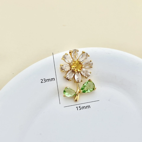 Pendentifs Fleurs Coeur Clé Goutte D'eau Alliage Zircon Strass Email DIY Création De Bijoux Collier Bracelet Accessoires