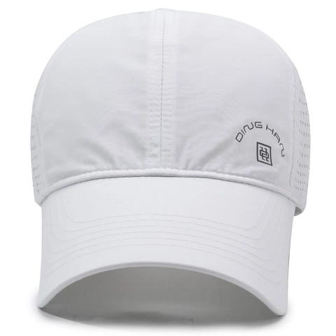 Baseball Cap Breathable Quick Dry Polyester Laser Cut Ventilation Holes Adjustable Sporty Curved Brim For Men Women