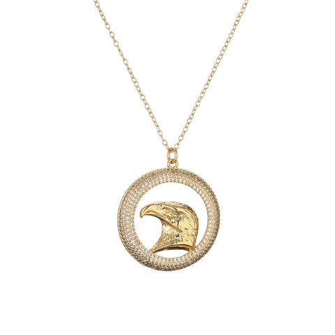 Hip Hop Pendant Necklace Copper Gold Plated With Colorful Cubic Zirconia Skull Eagle Leopard Animal Head Jewelry For Men Women Trendy