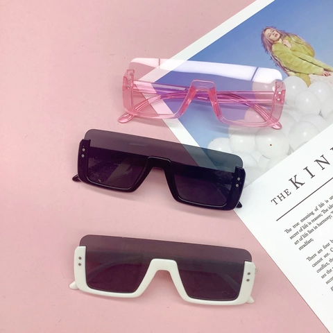 Gafas De Sol Niños Moda Cuadradas Parte Superior Plana Protección UV400 Marco PC Lente AC Deportes Al Aire Libre