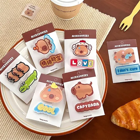Acryl Haarclips Capybara Cartoon Dier Kawaii Duckbill Zijspeldjes Schattige Krokodil Eend Haaraccessoires Voor Meisjes Vrouwen