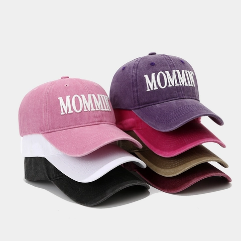 Gorra De Béisbol Bordada Con Letras MOMMIN Algodón Lavado Sombrero De Sol Distressed Retro Casual Ajustable Para Mujeres