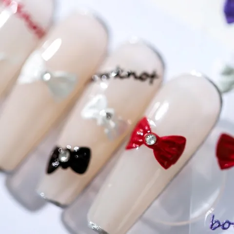 Embossed Nail Art Stickers Relief Bowknot Design Self Adhesive Manicure Decoration DIY Nail Decals