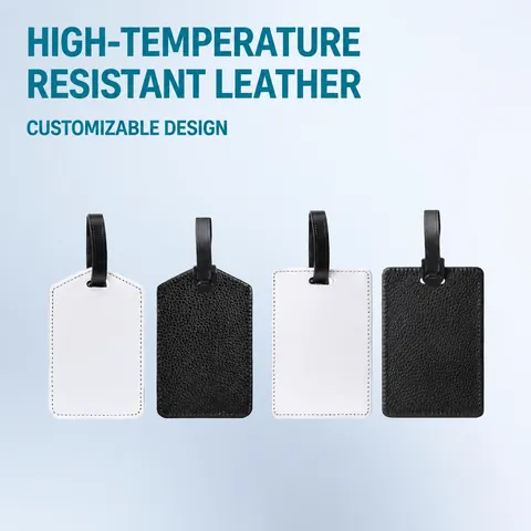 Luggage Tags PU Leather Sublimation Blank Heat Transfer Suitcase Pendants Travel Bag ID Labels Adjustable Strap Minimalist