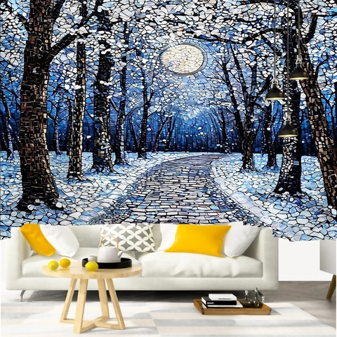 Wall Tapestry Large Polyester 3D Printed Wall Hanging Blanket Forest Moon Skull Tulip For Bedroom Living Room Decor