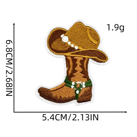 Toppe Ricamate Western Cowboy Termoadesive Stile Retrò Decorazione Per Vestiti Borse Motivo Cactus Sella