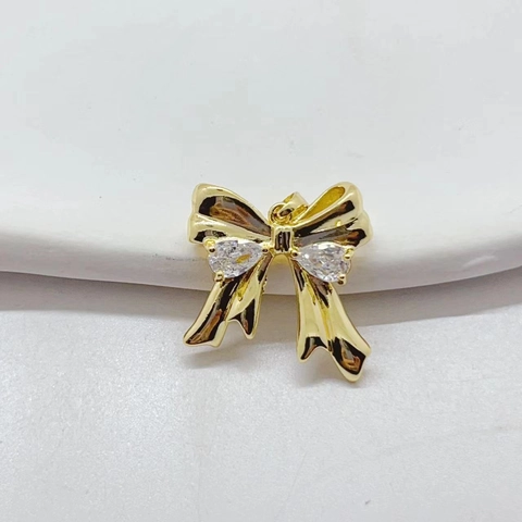 Schleife Anhänger Mikro Pave Zirkonia Kupfer Schleifen Charms Mit Künstliche Perle Quaste Für DIY Schmuckherstellung Halsketten Zubehör