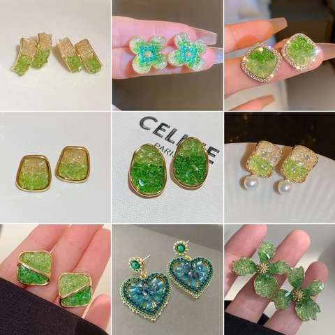 Colorful Crystal Flower Stud Earrings For Women With 925 Sterling Silver Earring Post Unique Floral Alloy Jewelry