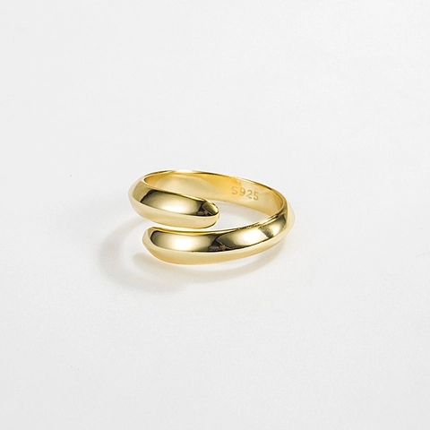 Bague Ouverte Ajustable Minimaliste en Argent Sterling 925 pour Femme Mode Géométrique Fin Métal Lisse Bague Cadeau Bijoux