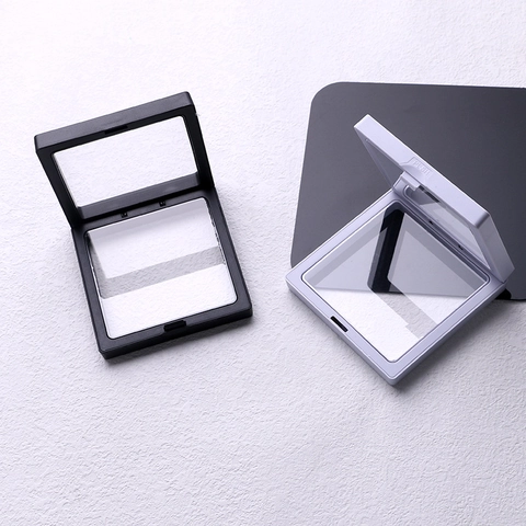 Vierkante PE-Folie Zwevende Sieraden Display Box Transparant Stofdicht Anti-Oxidatie Box Voor Ring Medaille Minimalistische Sieraden Opbergdoos