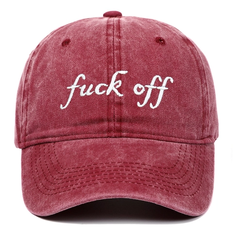 Washed Cotton Baseball Cap Distressed Vintage Letter Embroidered Adjustable Sun Hat Outdoor Unisex Casual Personality