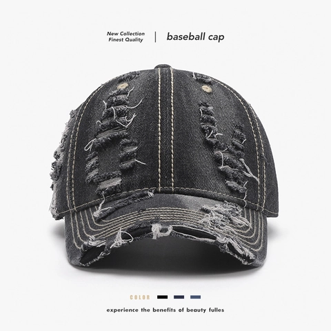 Cappellino Baseball Denim Invecchiato Cotone Vintage Streetwear Regolabile Protezione Solare Outdoor Unisex