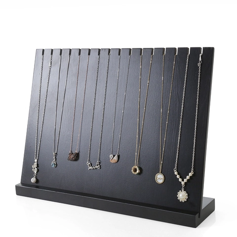Solid Wood Necklace Display Stand Detachable Board Jewelry Organizer Rack For Countertop Pendants Nordic Style