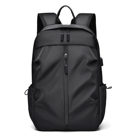 Men Business Casual Backpack Large Capacity Waterproof Oxford Cloth Laptop Bag With USB Charging Port Outdoor Travel Daypack