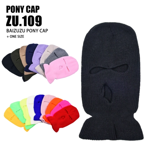 Pasamontañas de Mezcla de Algodón de Punto Máscara Facial Completa Invierno Cálido A Prueba de Viento Diseño de Tres Agujeros Máscara de Esquí Gorro de Ciclismo Unisex