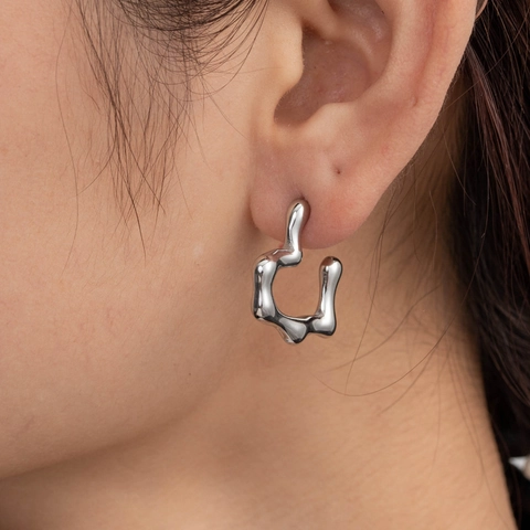Orecchini A Lobo In Acciaio Al Titanio Cuore Stella Fiore Geometrico Irregolare Minimalista Moda Gioielli In Acciaio