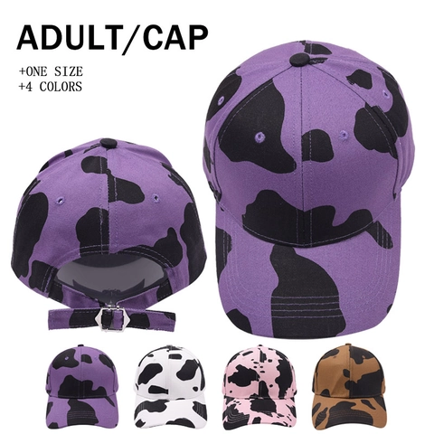 Cappellino Da Baseball Con Stampa Muccata Cotone Regolabile Protezione Solare Cappello Casual Per Uomini Donne Motivo Animale