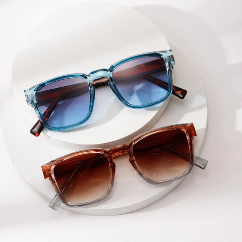 Square Sunglasses Large Plastic Frame Metal Hinges UV400 Protection Modern Retro Style Fashion Eyewear For Men Women