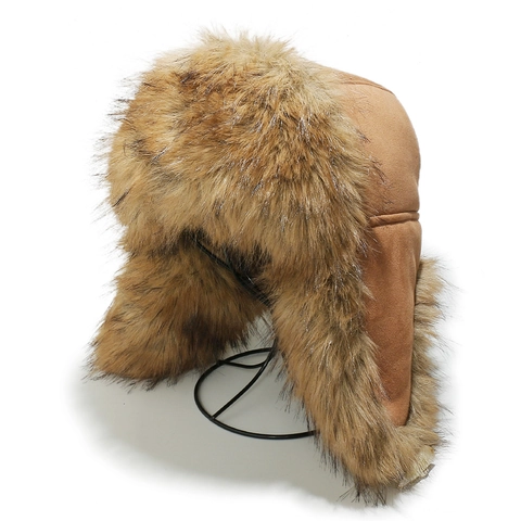 Winter Trapper Mütze Kunstfell Wildleder Winddicht Uschanka Bombermütze Mit Ohrenklappen Warm Thermisch Lässig Outdoor Damen Herren