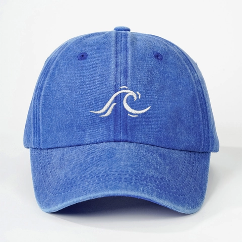 Cappello Da Baseball In Cotone Lavato Con Ricamo A Onde Regolabile Vintage Cappello Da Protezione Solare Per Uomini Donne