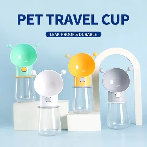 Bouteille Eau Portable Pour Animaux Distributeur Un Clic Étanche Matériau Qualité Alimentaire Design Abeille Voyage