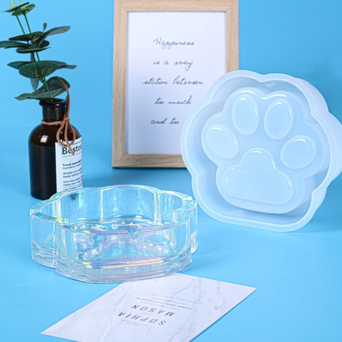 Kattenpoot Siliconen Mal DIY Epoxyhars Voor Asbak Sieraden Opbergschaal Spiegeloppervlak Anti-aanbak Flexibel Duurzaam