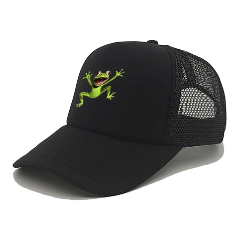 Καπέλο Trucker Polyester Mesh Αναπνεύσιμο Με Σχέδιο Βάτραχος Κινούμενα Σχέδια Προστασία Από Τον Ήλιο Για Άνδρες Γυναίκες