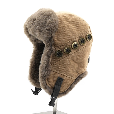 Gorro De Trampero De Invierno Gorra De Aviador Forro De Piel Sintética Resistente Al Viento Cálido Orejeras Para Esquí Ciclismo