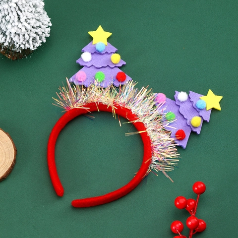 Serre Tête Arbre De Noël Feutre Paillettes Boule Peluche Étoile Coiffe Fête Festive Adultes Enfants Accessoire Cheveux
