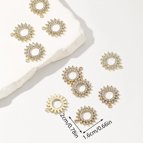 Pendentifs Bijoux Strass Soleil Rond Forme Géométrique Alliage Pour DIY Création Bijoux Accessoires Brillants