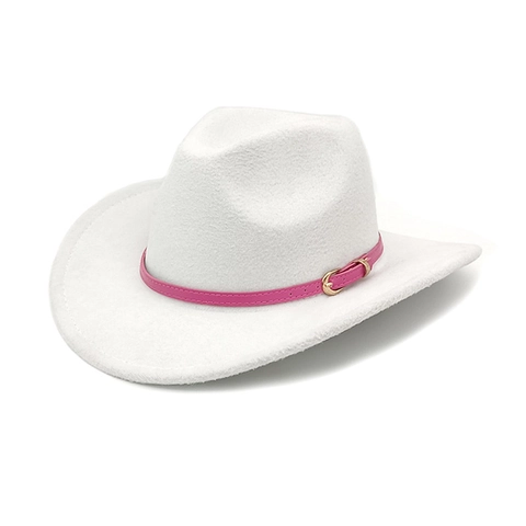 Cappello Da Cowboy Fedora Donna Tesa Larga Cotone Poliestere Stile Etnico Vintage Jazz Cappello Di Feltro Con Fibbia