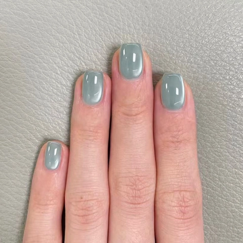 Emerald Green Cat Eye Press On Nails Glossy Squoval Short False Nails ABS Plastic Sweet Simple Manicure For Women