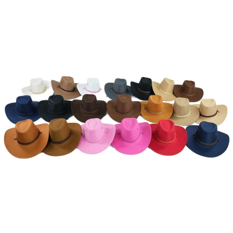 Vintage Western Cowboyhut Polyester Breite Krempe Sonnenhut Mit Verstellbarem Windseil Geflochtenem Band Für Outdoor Reisen Party Unisex