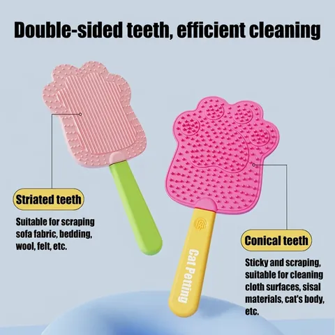 Pet Grooming Brush Cat Paw Shape TPR Soft Rubber Massage De-shedding Floating Hair Removal Tool For Cats Dogs