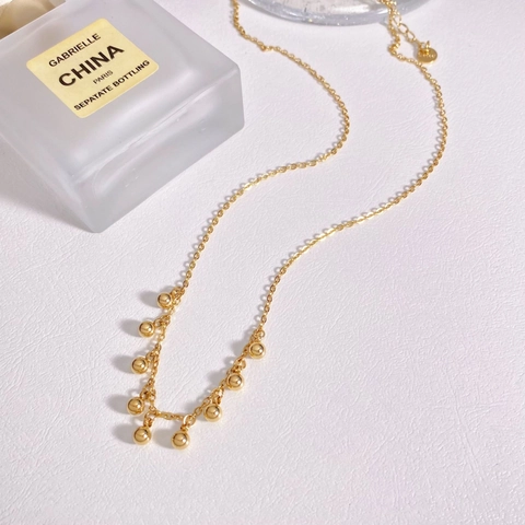 Collier Pendentif Perle Ronde En Acier Inoxydable Plaqué Or Minimaliste Imperméable Bijoux Pour Femmes