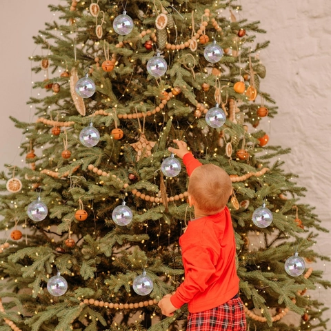 Bolas De Navidad Irisadas De Plástico Transparente Arcoíris Adornos Colgantes Para Árbol De Fiesta