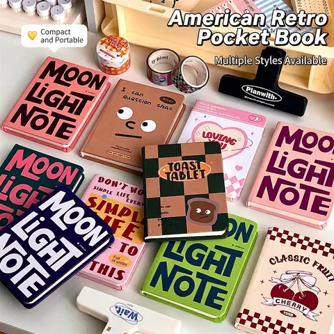 Mini Taschen Notizbuch A7 Cartoon Tier Spiralbindung Tragbarer Notizblock Studenten Schulbedarf Retro Stil