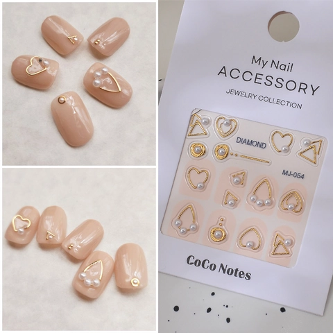 5D Rilievo Adesivi Unghie Lega Metallo Perla Artificial Strass Adesivo Impermeabile DIY Manicure Elegante Stile Giapponese