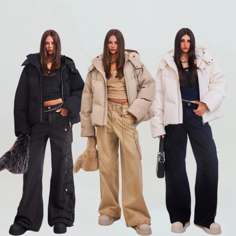 Doudoune À Capuche Femme Duvet De Canard Blanc Coupe Ample Imperméable Chaude Épaisse Manteau Hiver