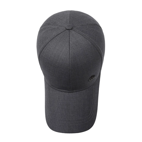 Men's Baseball Cap Outdoor Casual Sun Protection Hat Adjustable Solid Color Dad Hat With Metal Badge Spring Autumn