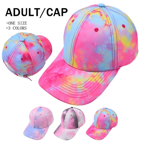 Gorra De Béisbol Algodón Tie Dye Moda Hip Hop Ajustable Gorro Sol Hombres Mujeres