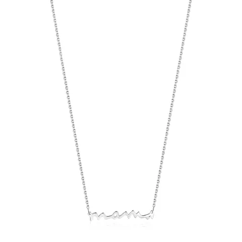 Collar Con Colgante De Letra Mama Mom De Plata De Ley 925 Escritura Cursiva Cadena De Clavícula Joyería Elegante Simple Para Mujer