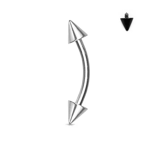 G23 Titanium Curved Barbell Piercing Eyebrow Ring Internally Threaded Ball Spike Ends Minimalist Body Jewelry