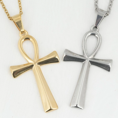 Ankh Kreuz Kette Titanstahl Ägyptischer Lebensschlüssel Anhänger Mode Religiöser Schmuck Für Herren Damen