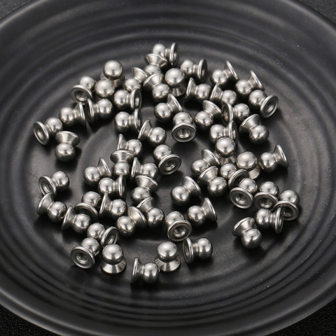 Stainless Steel Ball Head Studs Internal Thread Rivets Mushroom Head Fasteners For Leather Craft Bags DIY Decoration